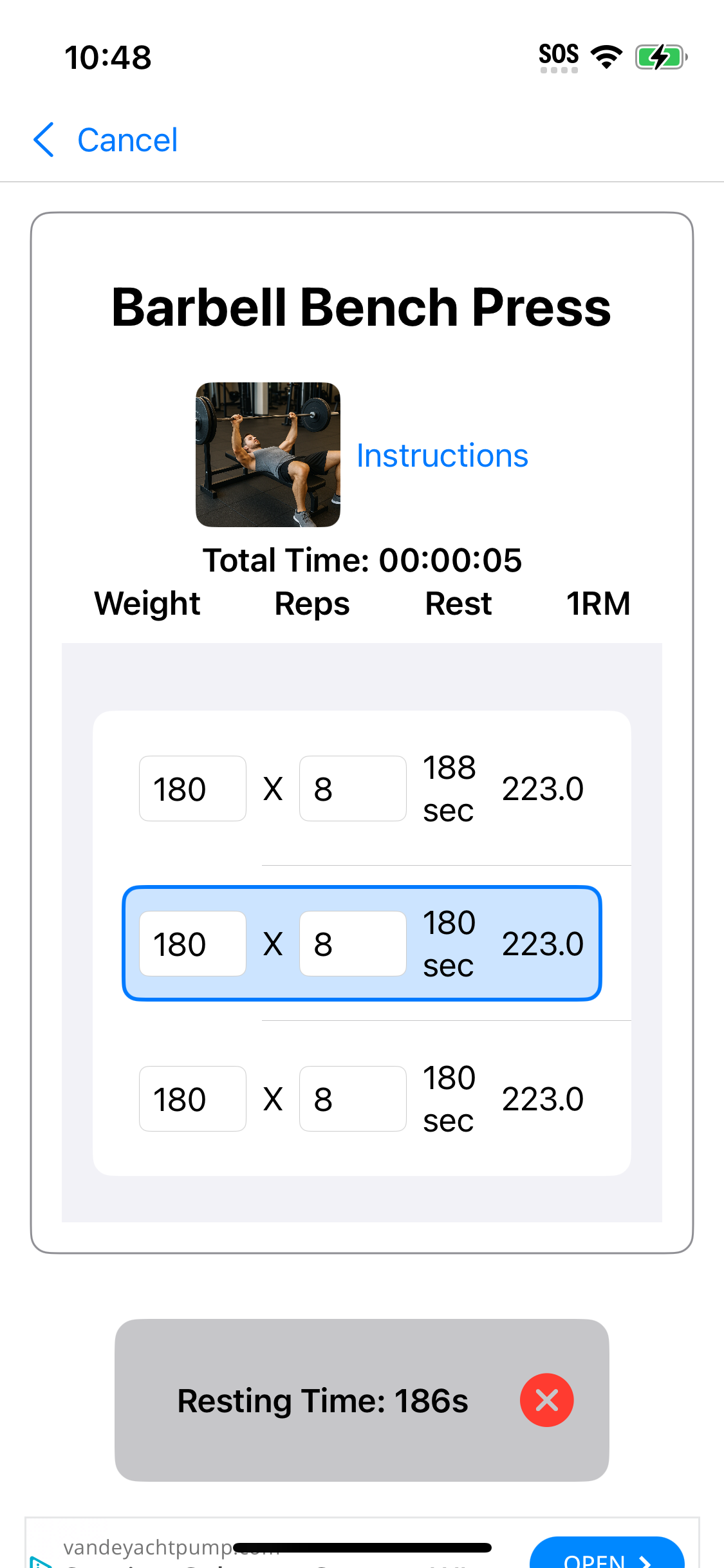 Workout scheduler app – log sets fast
