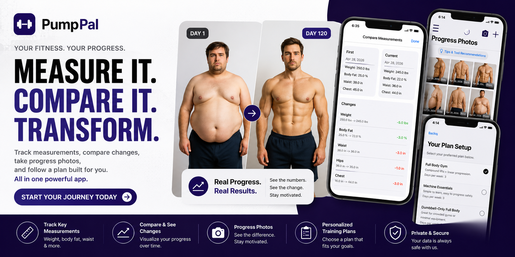 PumpPal fitness progress tracking app